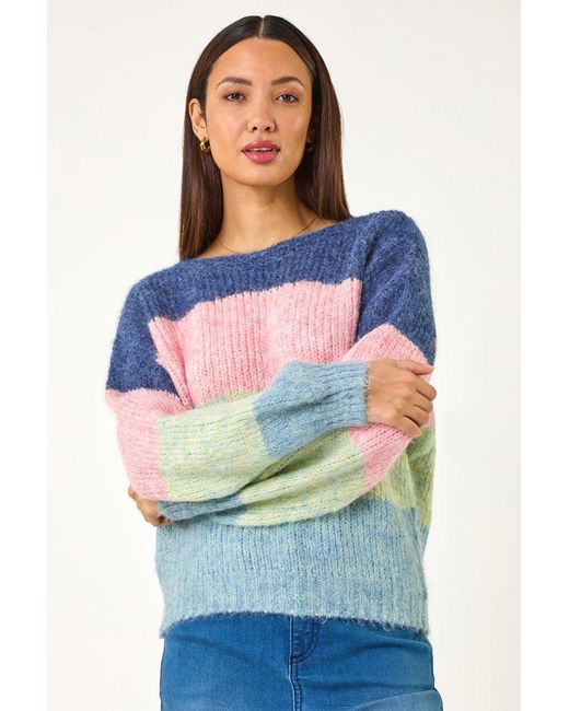 D.u.s.k Blue Stripe Knit Jumper