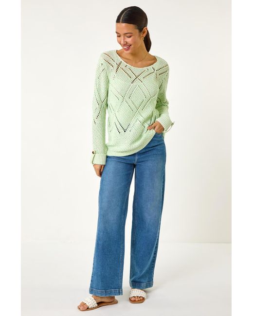 Roman Green Diamond Textured Jumper