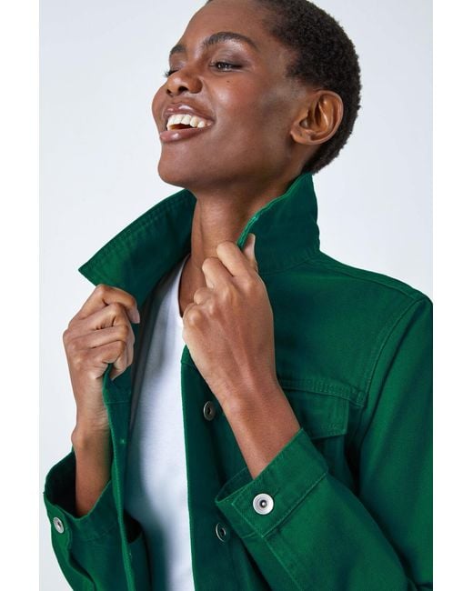 Roman Green Classic Cotton Denim Jacket