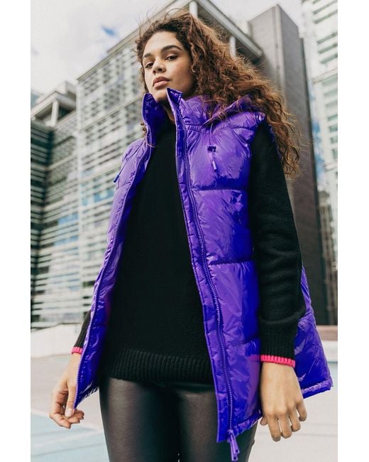 Roman Purple Patent Hooded Gilet