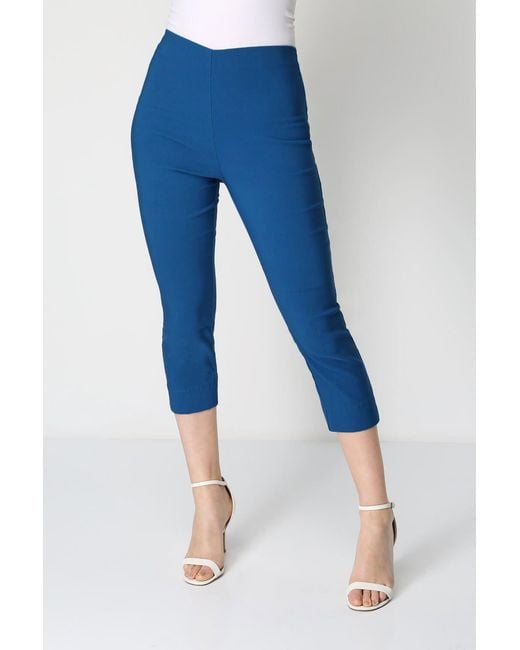 Roman Blue Cropped Stretch Trouser