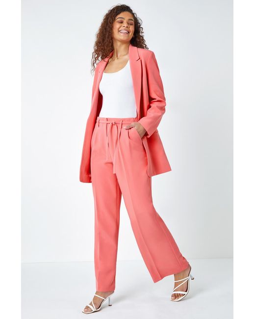 Roman Red Longline Blazer Jacket
