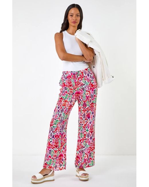 D.u.s.k Red Zig Zag Wide Leg Trousers