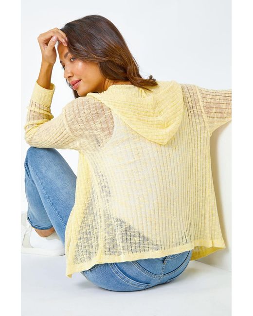 Roman Blue Textured Rib Hooded Cardigan