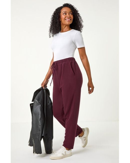 Roman Petite Red Ribbed Jogger Trouser