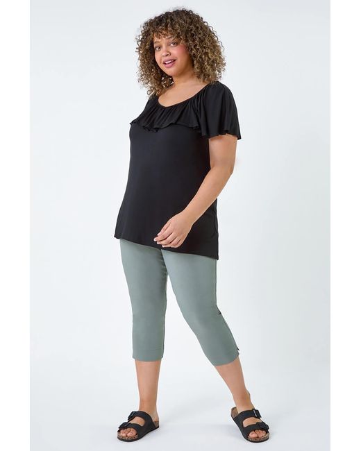 Roman Curve Natural Cropped Stretch Trouser