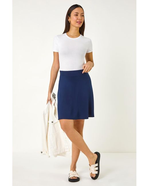 Roman Blue Pull On Stretch Skater Skirt