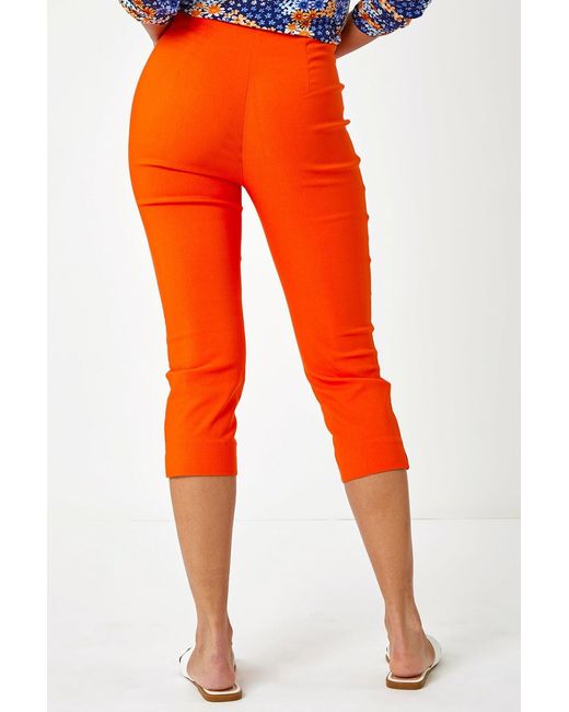 Roman Orange Cropped Stretch Trouser