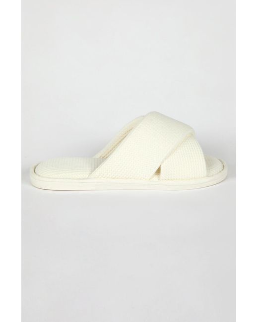 Roman Natural Waffle Crossover Slipper