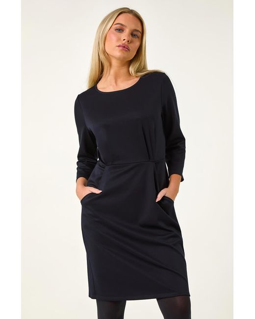 Roman Petite Blue Pocket Stretch Dress