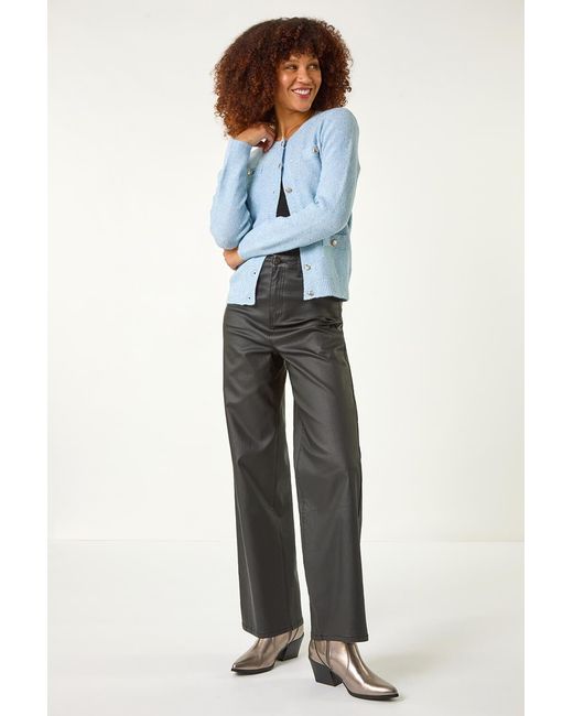 Roman Blue Sequin Knit Cardigan