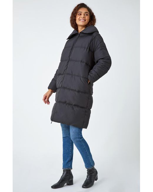 Roman Blue Longline Padded Coat