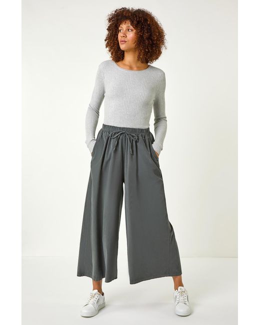 Roman Gray Baby Corduroy Wide Leg Culotte