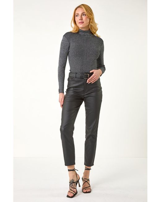 D.u.s.k Black Stripe Turtle Neck Knit Jumper