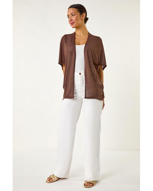 Roman Brown Cocoon Tunic Cardigan