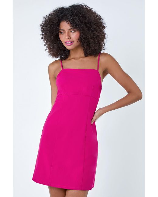 D.u.s.k Pink Stretch Bengaline Bodycon Mini Dress