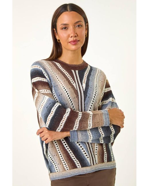 Roman Gray Chevy Stitch Detail Jumper