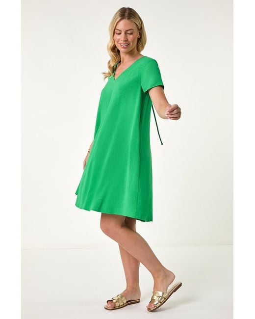 Roman Petite Green Pocket Swing Dress