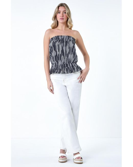 D.u.s.k Black Abstract Print Stretch Bandeau Top