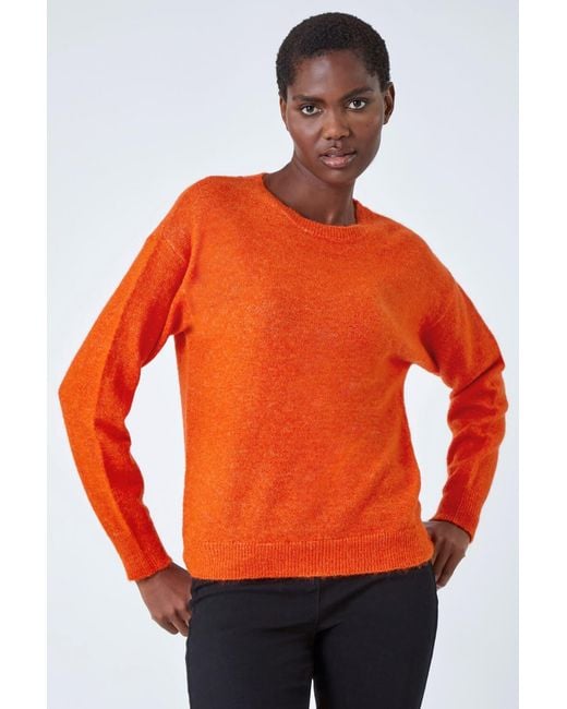 Roman Orange Crew Neck Stretch Jumper