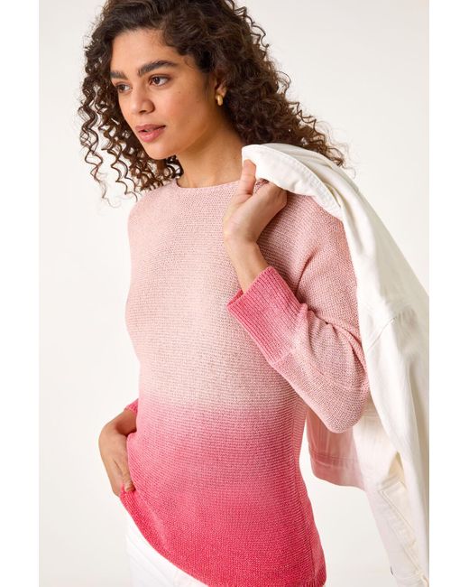 Roman Pink Ombre Shimmer Knit Jumper