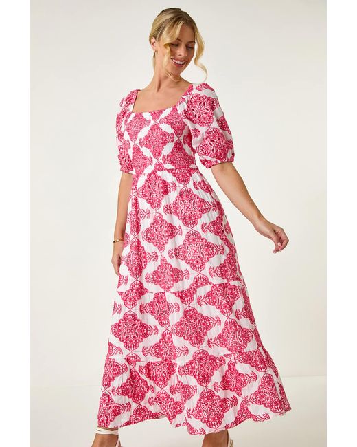 Roman Petite Pink Embroidered Maxi Dress
