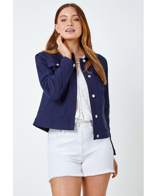 Roman Blue Stretch Pocket Detail Jacket