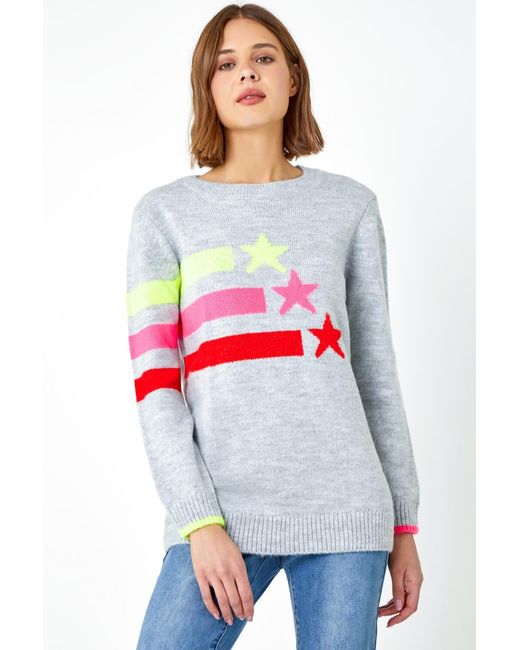 Roman White Star Print Jumper