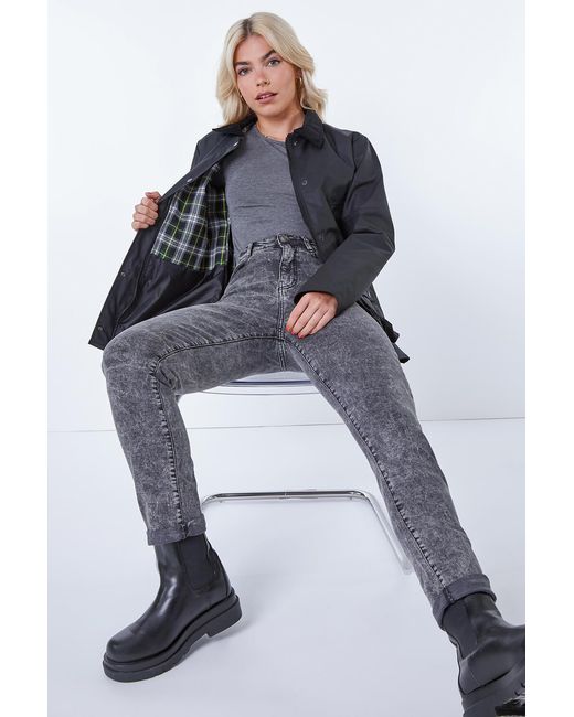 D.u.s.k Black Checked Lined Wax Coat