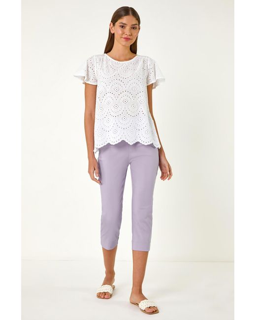 Roman Purple Cropped Stretch Trouser
