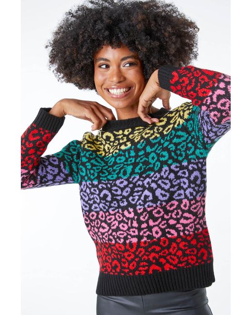 Roman Blue Animal Print Jumper
