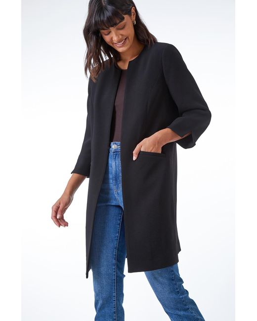 Roman Blue Smart Longline Textured Jacket