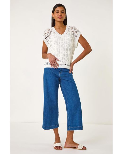 Roman White Pearl Double Layer Knit Top