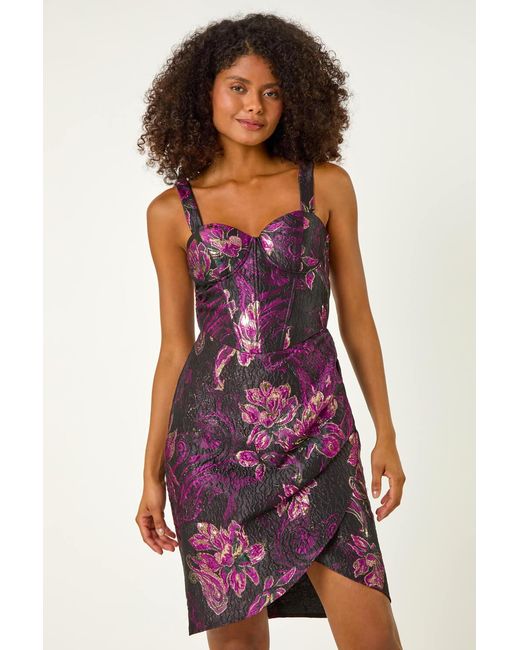 D.u.s.k Black Sweetheart Neck Jacquard Corset Dress