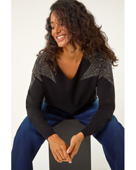 D.u.s.k Blue Hotfix Star Detail Shoulder Jumper