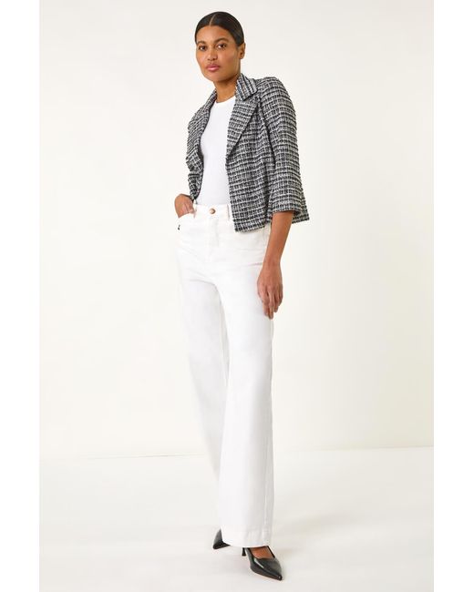 Roman Black Textured Check Blazer