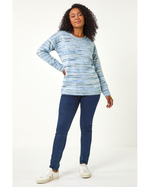 Roman Petite Blue Space Dye Knitted Jumper