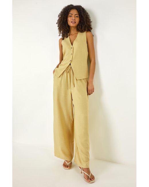 D.u.s.k Yellow Elasticated Waist Wide Leg Trouser