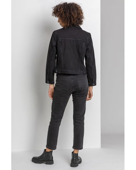 Roman Black Classic Cotton Denim Jacket