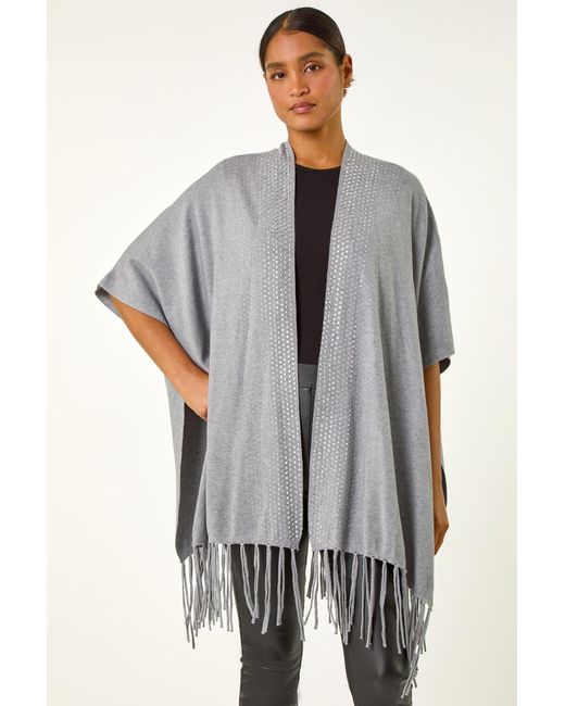 Roman White Hotfix Tassel Knit Cardigan