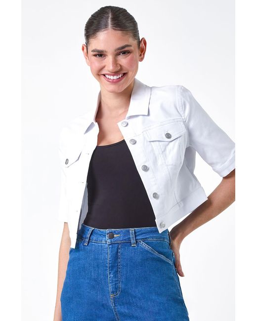Roman Blue Short Sleeve Stretch Jacket