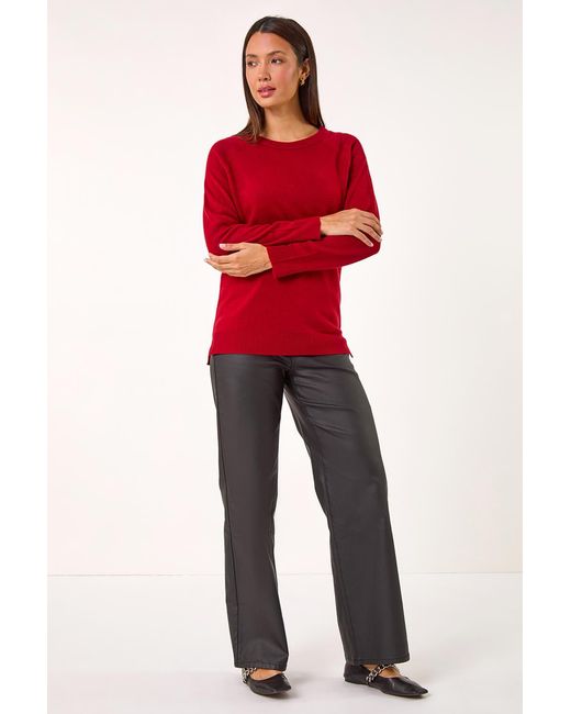 Roman Red Plain Soft Crew Neck Jumper