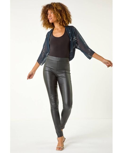 Roman Blue 3/4 Sleeve Sequin Chiffon Bolero