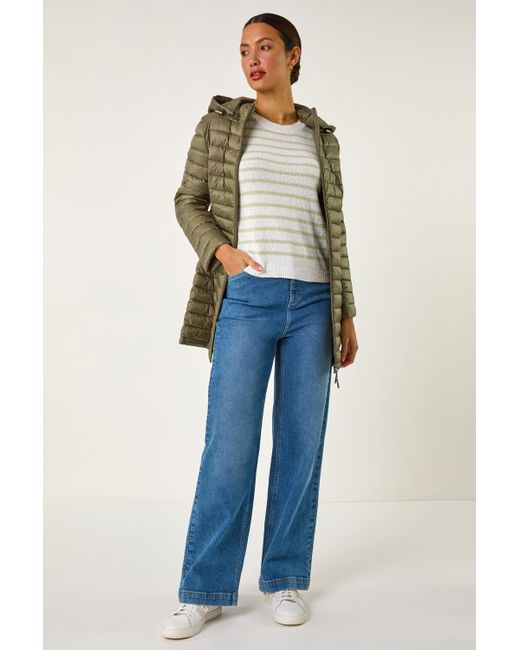 Roman Blue Padded Hooded Coat