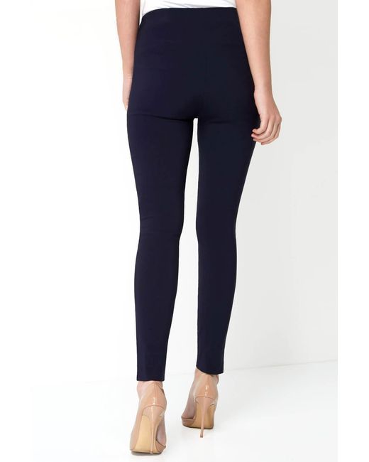 Roman Blue Full Length Stretch Fit Straight Leg Tapered Formal Trousers