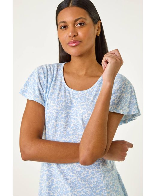 Roman Blue Angel Frill Sleeve T-Shirt