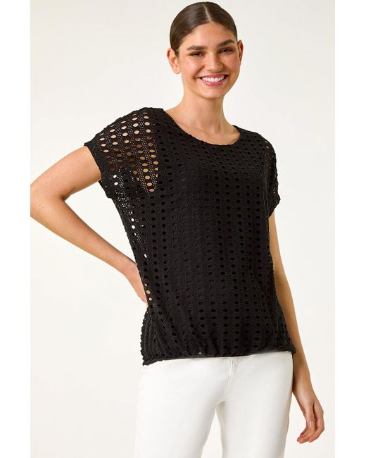 Roman White Cut Out Detail Stretch Top