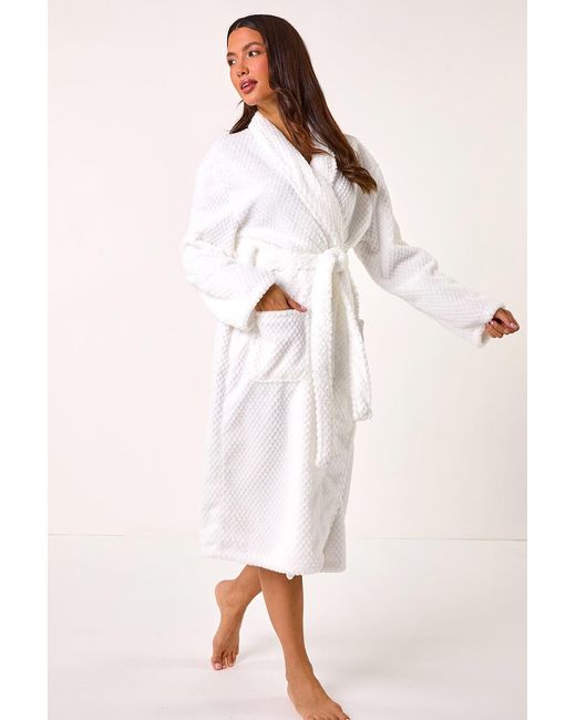 Roman White Textured Dressing Gown