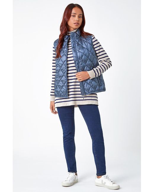 Roman Petite Blue Quilted Gilet