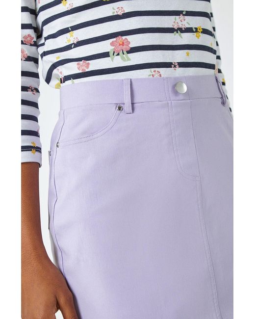 Roman White Elastic Waist Straight Stretch Skirt